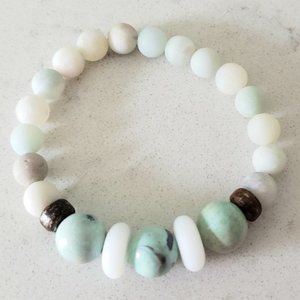 Matte Amazonite Beaded Stretch Bracelet